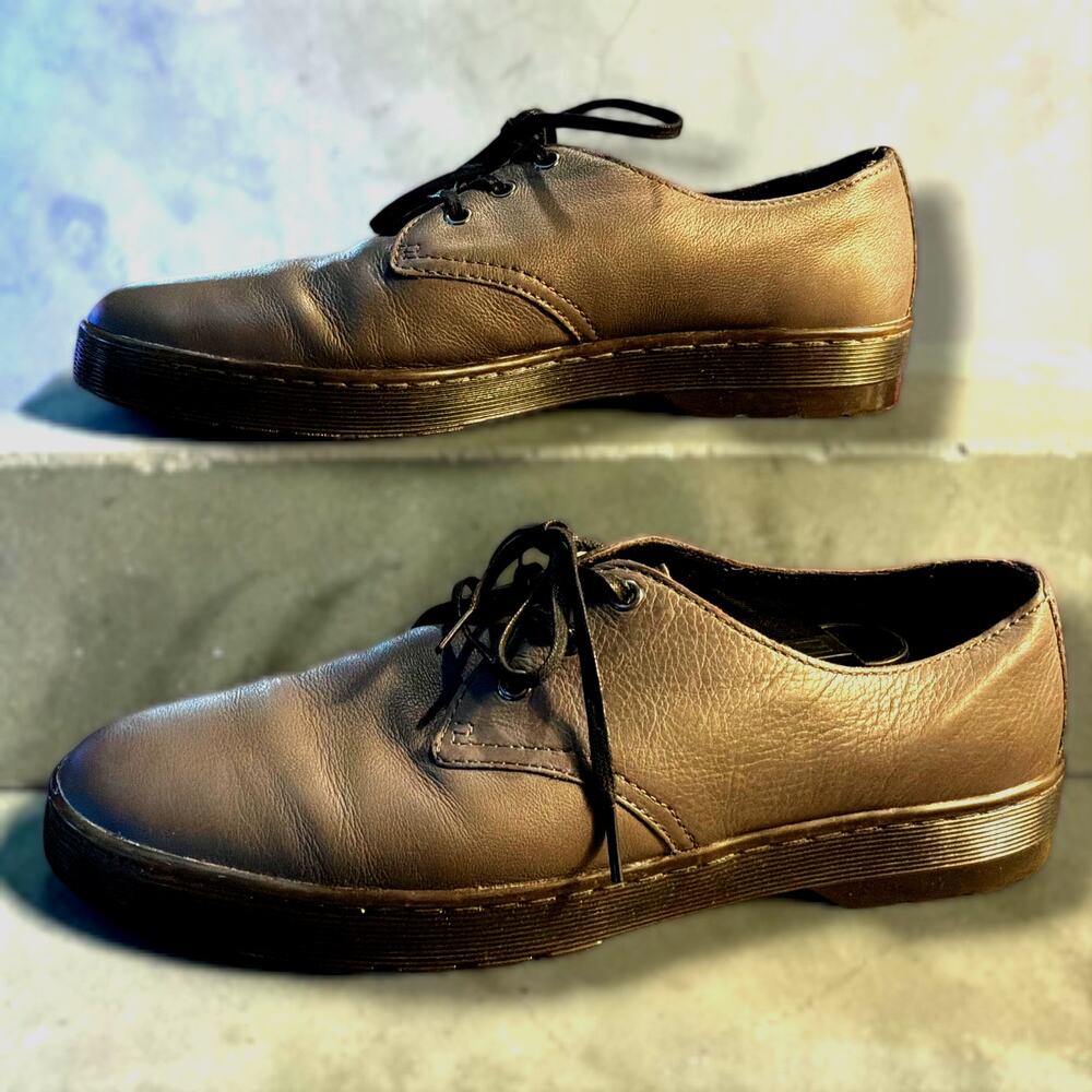 Men's Size 12 DR. MARTENS Coronado Gray Leather Oxford Casual Shoes EUC